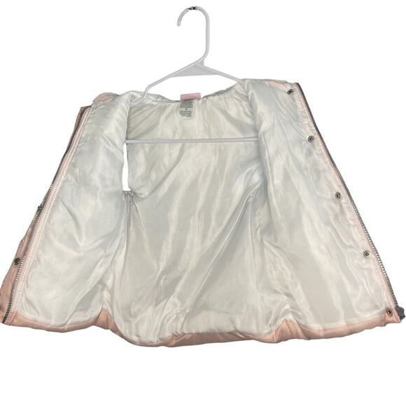 Little Lass Girls 6 Vest Metallic Puffer Hoodie Faux Fur School Fall Causal Warm - Picture 5 of 9